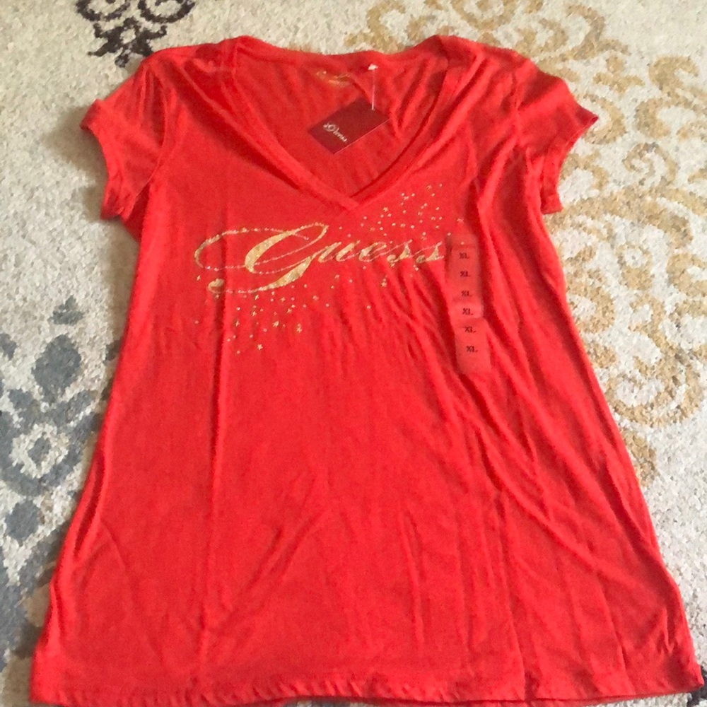 Guess jeans short sleeve V neck t shirt.